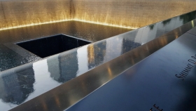 Reflecting Absence Memorial Pool Illuminated At Dusk