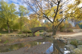 The Stunning Gapstow Bridge On A Quiet Autumn Day In Central Park