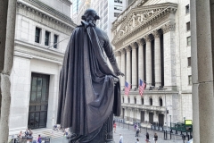 View Of NYSE From Back of John Qunicy Adams Ward's Bronze Statue Of George Washington, Federal Hall National Memorial